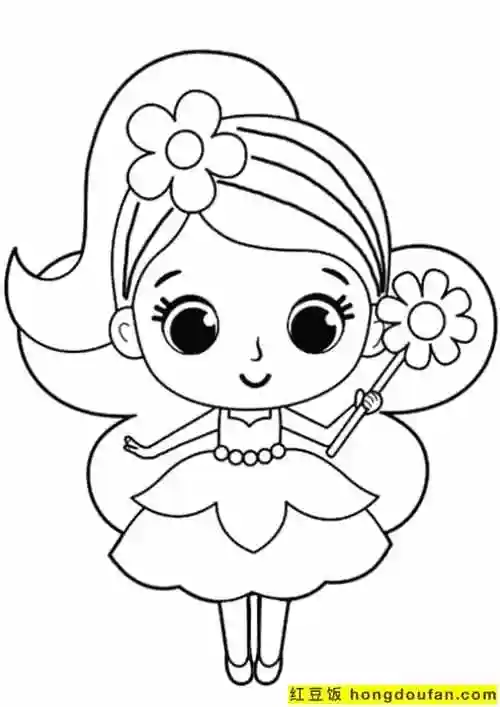 13张卡通和电影中的公主角色涂色图片免费下载-红豆饭小学生简笔画