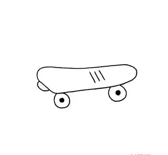 简笔画双轮滑板车
