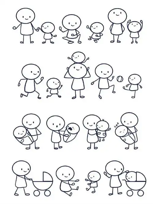 q版小人动态简笔画,存住练习