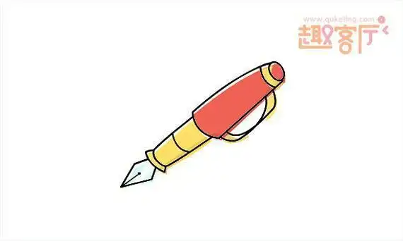 简笔画四支铅笔和五支钢笔