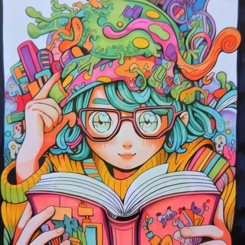 《青春期》马克笔读书少女绘画.@广州大题小做设计考研 @大题 - 抖音