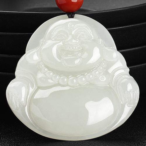 玉佛7000年和田吊坠女款白玉弥勒佛玉天然玉石颈饰