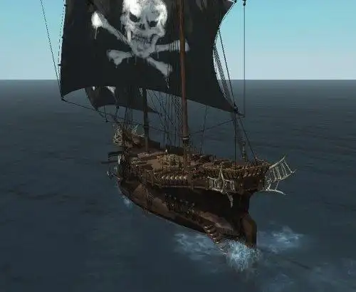 黑珍珠海盗船简笔画