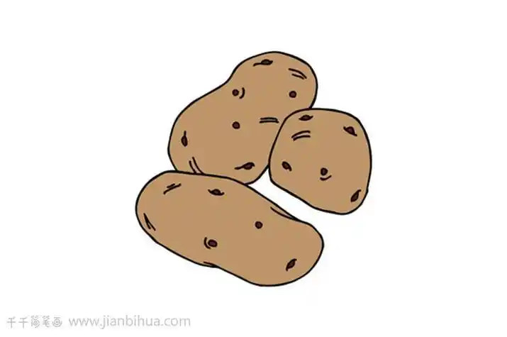 简笔画彩色玉土豆