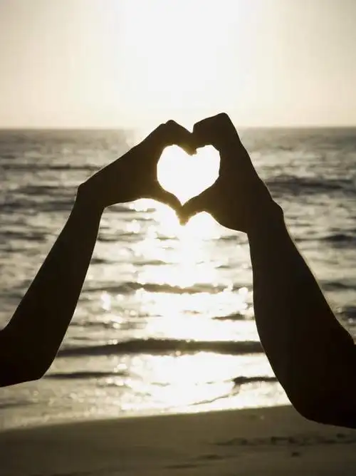 两个人,举,竖图,室外,特写,白天,正面,爱情,海浪,海洋,日落,沙滩,太阳