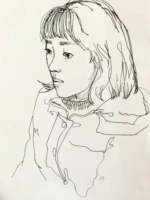 13岁时画的小女孩