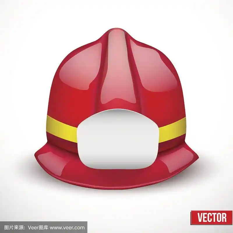 绘画插图,红色,头盔,消防员,矢量