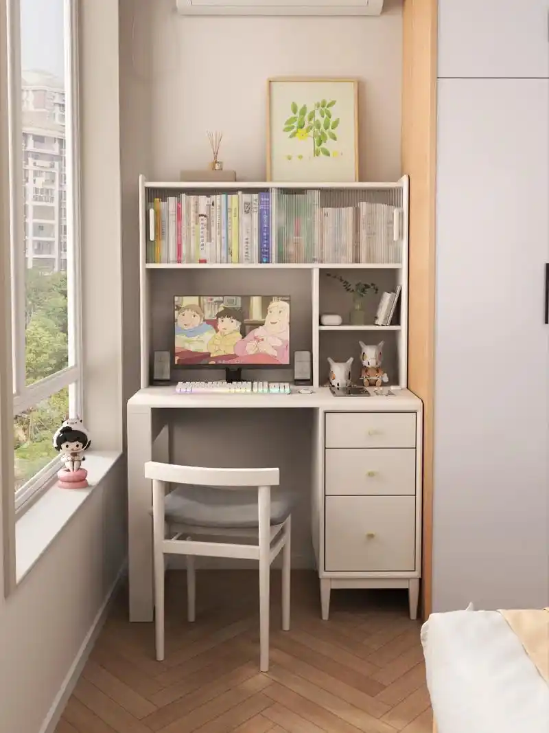 更适合小户型书房书桌书架一套拿下