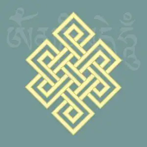 八大腺体无极结,佛教八大吉祥宗教符号之一,矢量插图照片