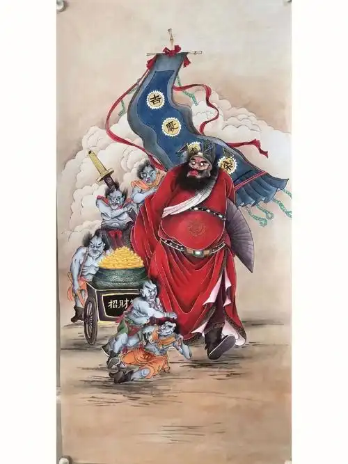 王修涛老师4尺整张五鬼运财图安排合影视