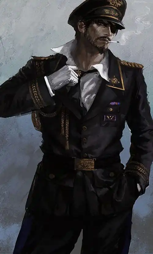 穿军装的帅哥人物插画图片