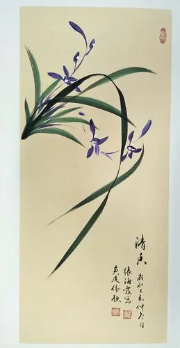 著名国礼书画名家,国家一级美术师兰花女神张海霞书画作品