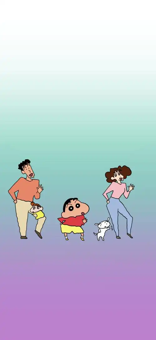 蜡笔小新背景图壁纸今年也要像蜡笔小新一家一样的开心哦