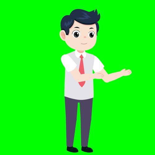 mg卡通男性角色主持人讲解员 绿底剪映能用 有透明mov