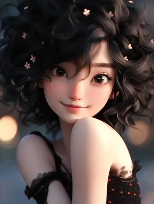 卡通 卷发 少女 优质 头像