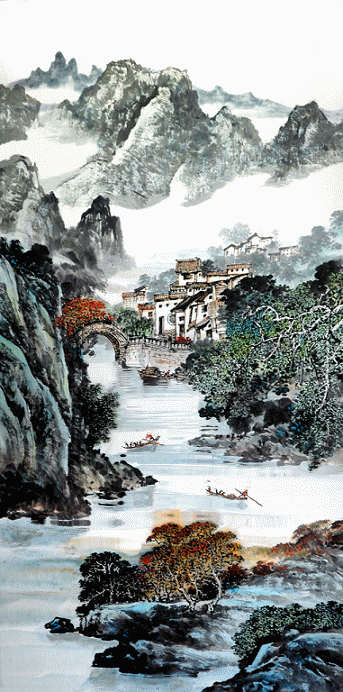 精美的动态水墨山水画(10p)