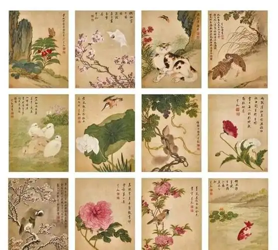 这位清代画家的十二开花鸟惊艳