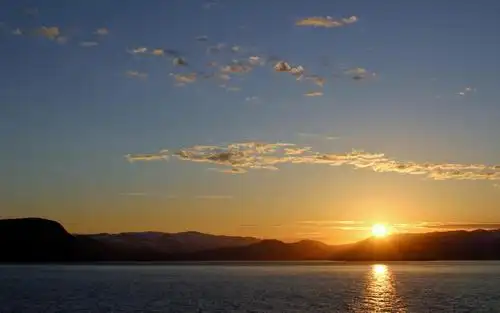 海山太阳天空海岸日落