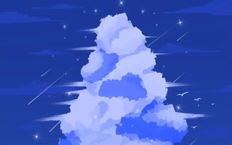 【ipad绘画】克莱因蓝的云朵