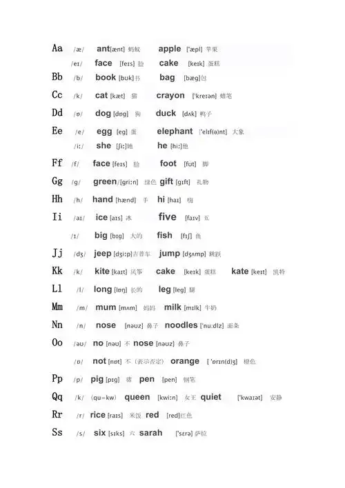 自然拼读26个字母读音