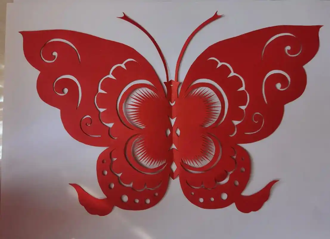 蝴蝶剪纸作品.蝴蝶破茧而出,由丑陋变为美丽,是一种自由的象征 - 抖音