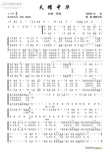 天耀中华 合唱(合唱谱)1