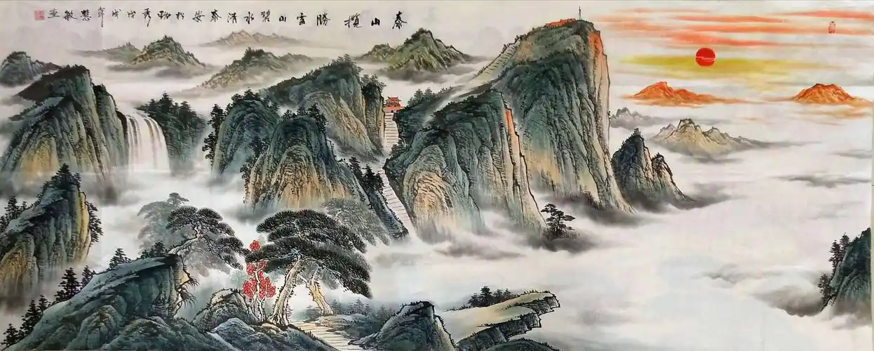 泰山国画欣赏,当代泰山画家刘慧敏眼中的泰山美景