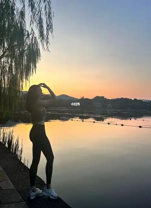 杭州西湖日落原图分享