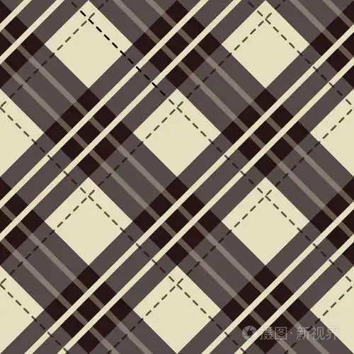 格子花纹, 苏格兰传统面料, 橙色色调背景.eps 10