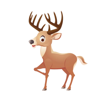 卡通手绘可爱的小麋鹿