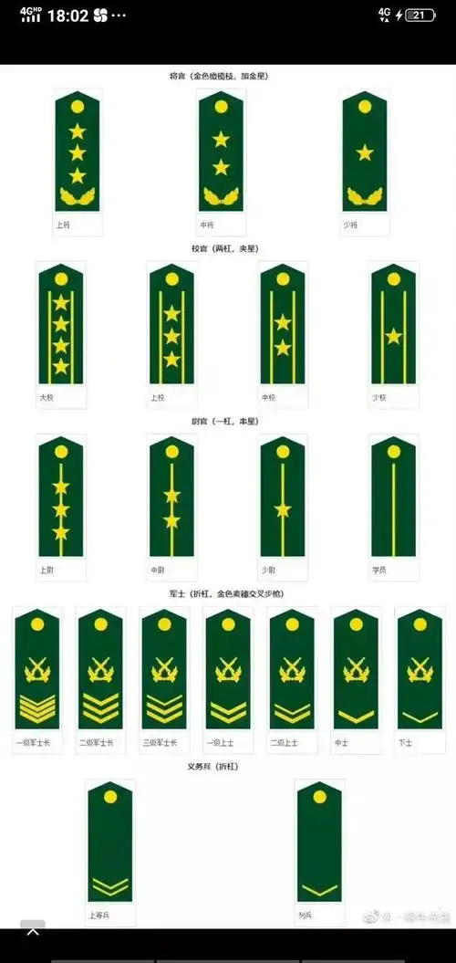 军人级别(肩章级别一览表)_搜问科普_搜问之家
