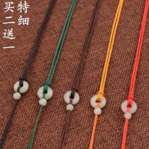 短款锁骨链纯手工编织黄金吊坠绳翡翠玉坠吊坠挂绳女黑红项链绳子
