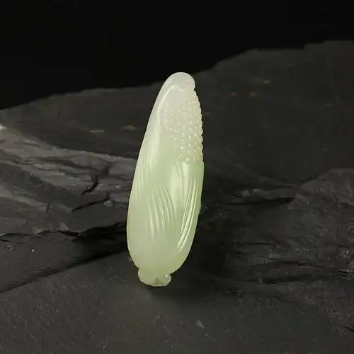 (翠青)白玉挂件-小玉米