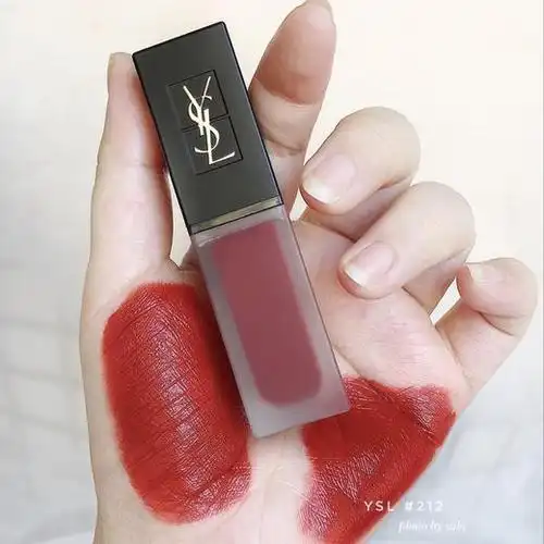 ysl圣罗兰天鹅绒唇釉211# 212#丝绒哑光复古持色口红焦糖番茄色
