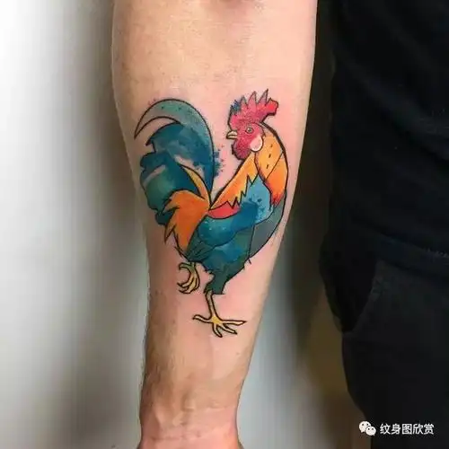 十二生肖纹身 - 【公鸡】纹身图案