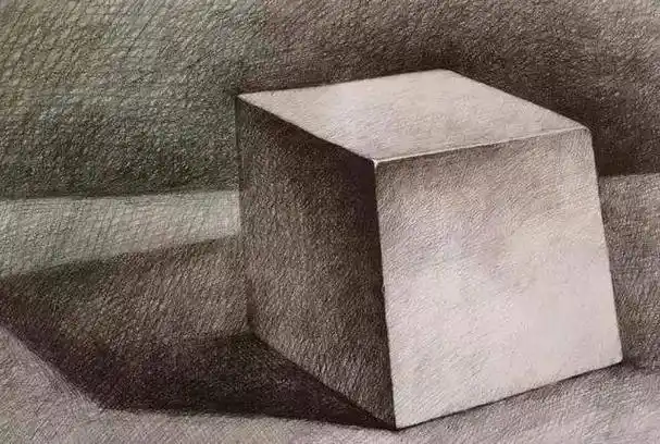 素描正方体的绘画流程步骤很清晰哟