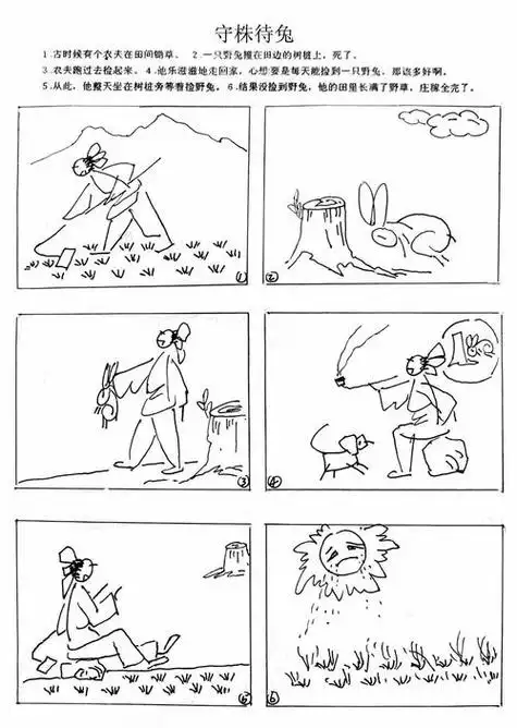 成语故事六格画简笔画四格连环画故事图片欣赏儿童连环画简笔画红军