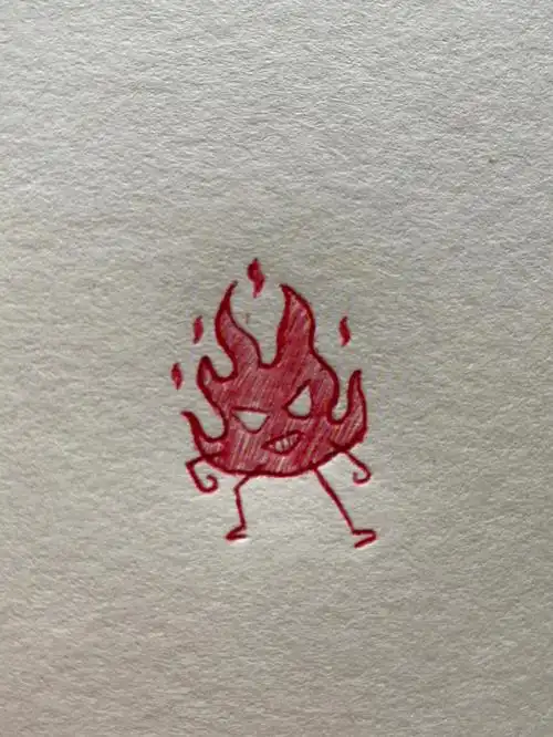 教你画一只奶凶奶凶的小火人🔥(步骤超简单)