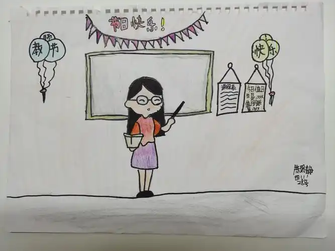 铭记师恩,寻找最美老师——四年级(1)班教师节绘画活动
