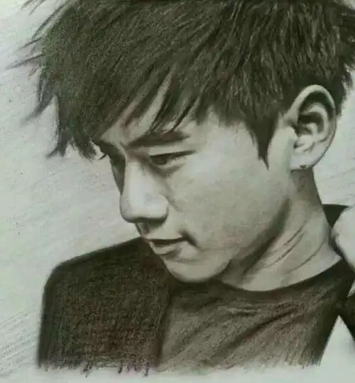 明星素描头像张杰