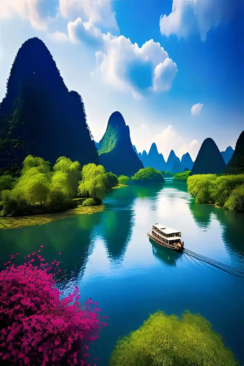 带你看桂林山水,这桂林山水随手一拍就是大片,蓝天白云,青山绿水