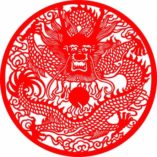 短云金色十二生肖龙年贴纸图腾墙贴龙画贴纸中国龙剪纸窗花玻璃贴