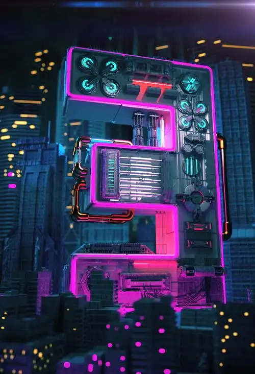 c4d制作赛博朋克风格倒计时机械立体字三维海报