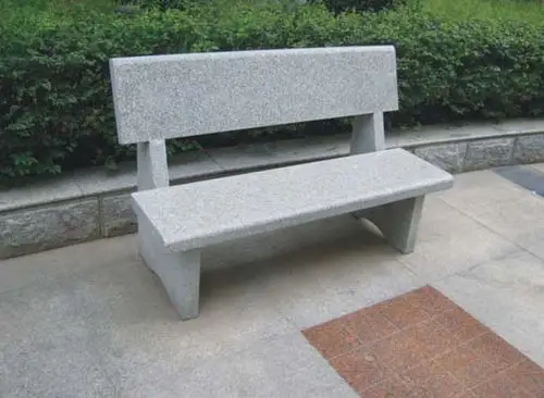 公园休闲石材长条凳长椅 花岗岩石材靠背椅批发