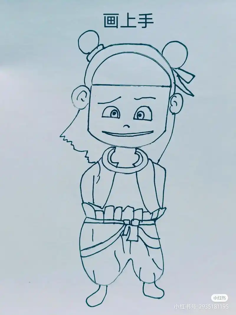 手绘 #哪吒之魔童降世 #哪吒简笔画 #人 - 抖音