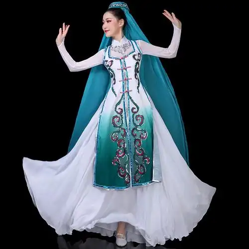 舞蹈新款新疆演出服民族风套装成人少数民族服装回族民族服装