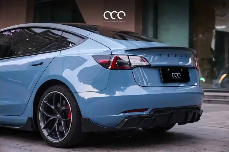 特斯拉model 3漫彩改色膜瓷器蓝,爆火的颜色