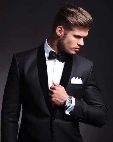 最新男生发型图片男士西装发型2