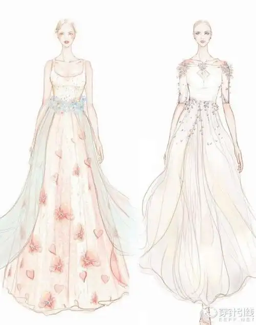 十二星座私人订制手绘婚纱天蝎座高贵冷艳双鱼座浪漫多情