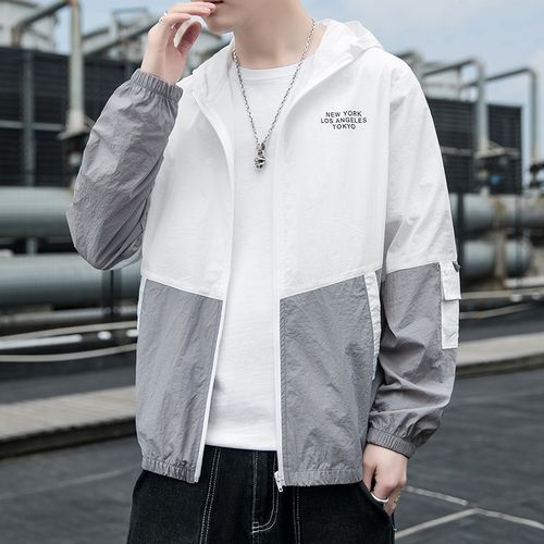 撞色防晒衣服男夏季薄款凉感冰丝夹克男士休闲户外钓鱼皮肤衣外套